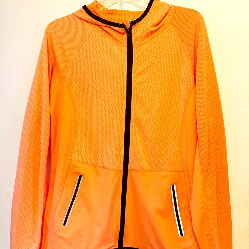 Cali Sport Jacket Womens XL Orange/Black Athleisure Performance Yoga Running NWT